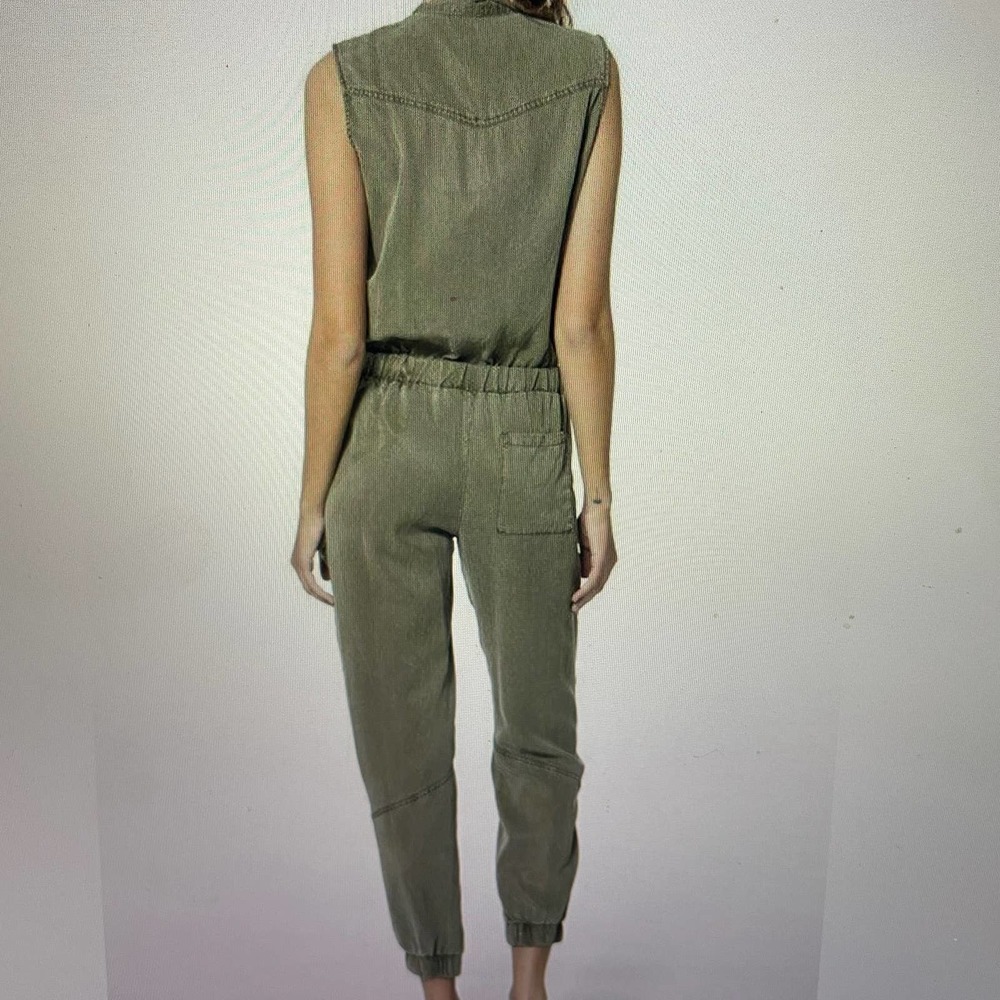 Young Fabulous & Broke | Grayson Sleeveless Twill Jumpsuit | size S - Picture 2 of 14